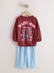 Pink/ Brown Graphic Top Wide Leg Pyjamas 3 Pack (9mths-10yrs) - Image 10 of 12