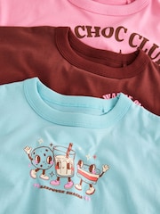 Pink/ Brown Graphic Top Wide Leg Pyjamas 3 Pack (9mths-10yrs) - Image 11 of 12