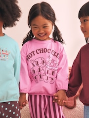 Pink/ Brown Graphic Top Wide Leg Pyjamas 3 Pack (9mths-10yrs) - Image 5 of 12