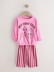 Pink/ Brown Graphic Top Wide Leg Pyjamas 3 Pack (9mths-10yrs) - Image 8 of 12