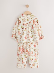 Red/Ecru Woven Button Through Pyjamas (9mths-10yrs) - Image 7 of 9