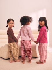 Pink/Green Woven Jogger Pyjamas 3 Pack (9mths-12yrs) - Image 2 of 5