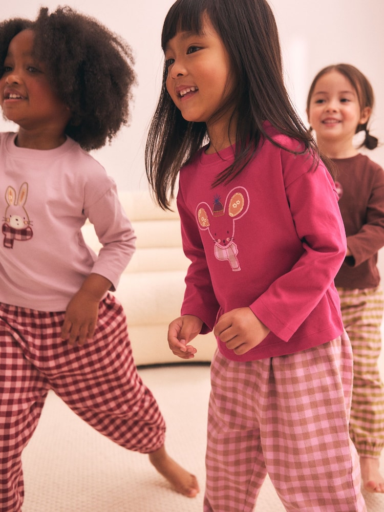 Pink/Green Woven Jogger Pyjamas 3 Pack (9mths-12yrs) - Image 5 of 5
