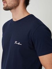 Threadbare Navy Script Logo Short Lounge Set - Image 4 of 4