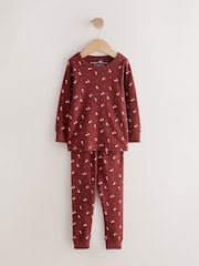 Pink/Brown Ditsy Print Snuggle Pyjamas 3 Pack (9mths-12yrs) - Image 6 of 11
