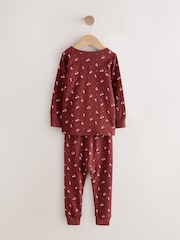 Pink/Brown Ditsy Print Snuggle Pyjamas 3 Pack (9mths-12yrs) - Image 7 of 11