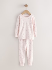 Pink/Brown Ditsy Print Snuggle Pyjamas 3 Pack (9mths-12yrs) - Image 8 of 11