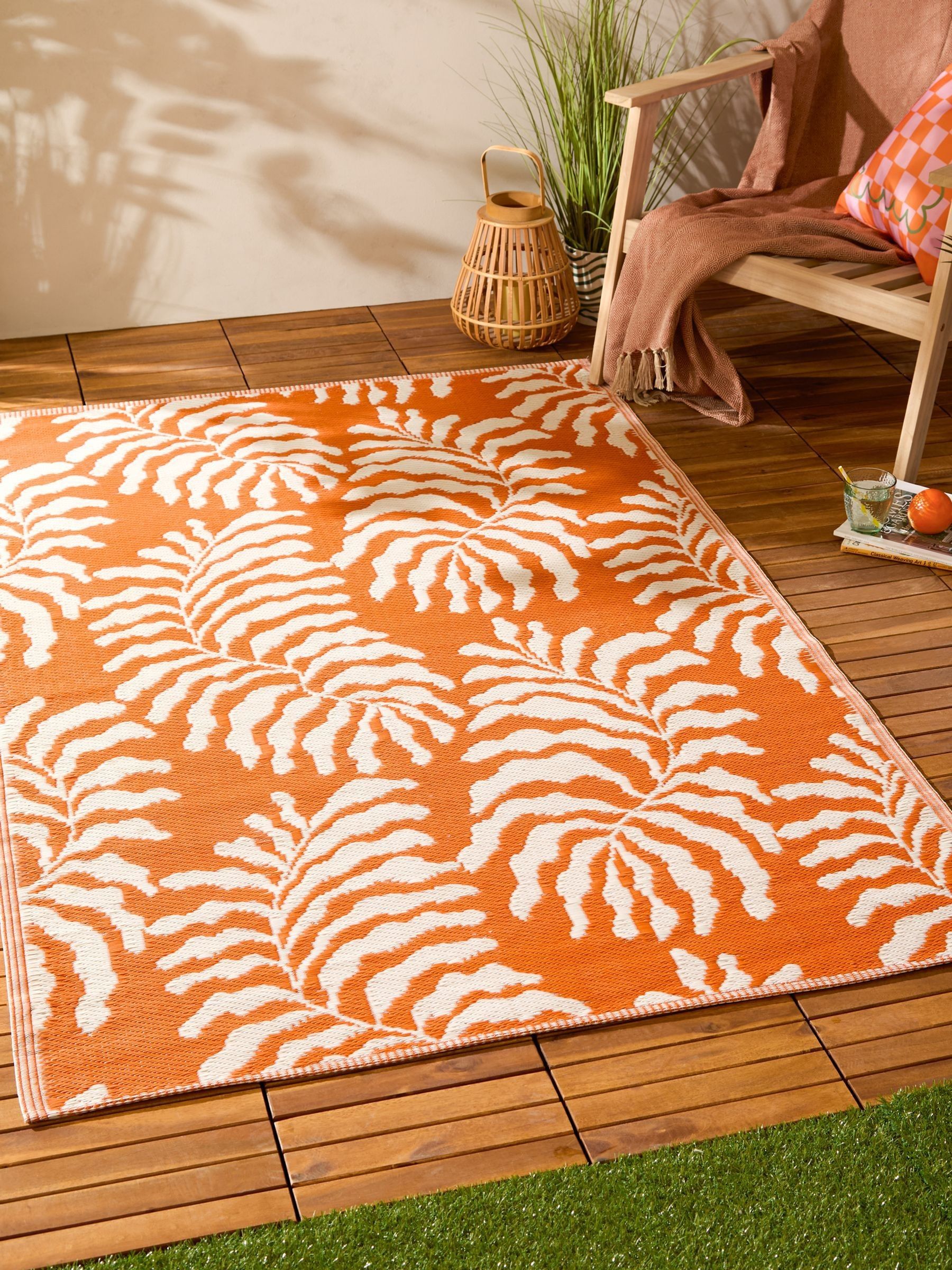 Buy Furn Orange Tocorico 120x180cm Outdoor Rug from the Next UK