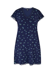 Pour Moi Blue Sofa Loves Lace T-Shirt Hidden Support Chemise - Image 3 of 4