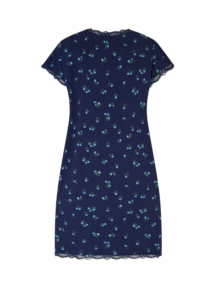 Pour Moi Blue Sofa Loves Lace T-Shirt Hidden Support Chemise - Image 4 of 4