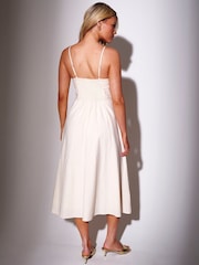 South Beach White Bead Detail Sleeveless A Line Dress - Image 2 of 5
