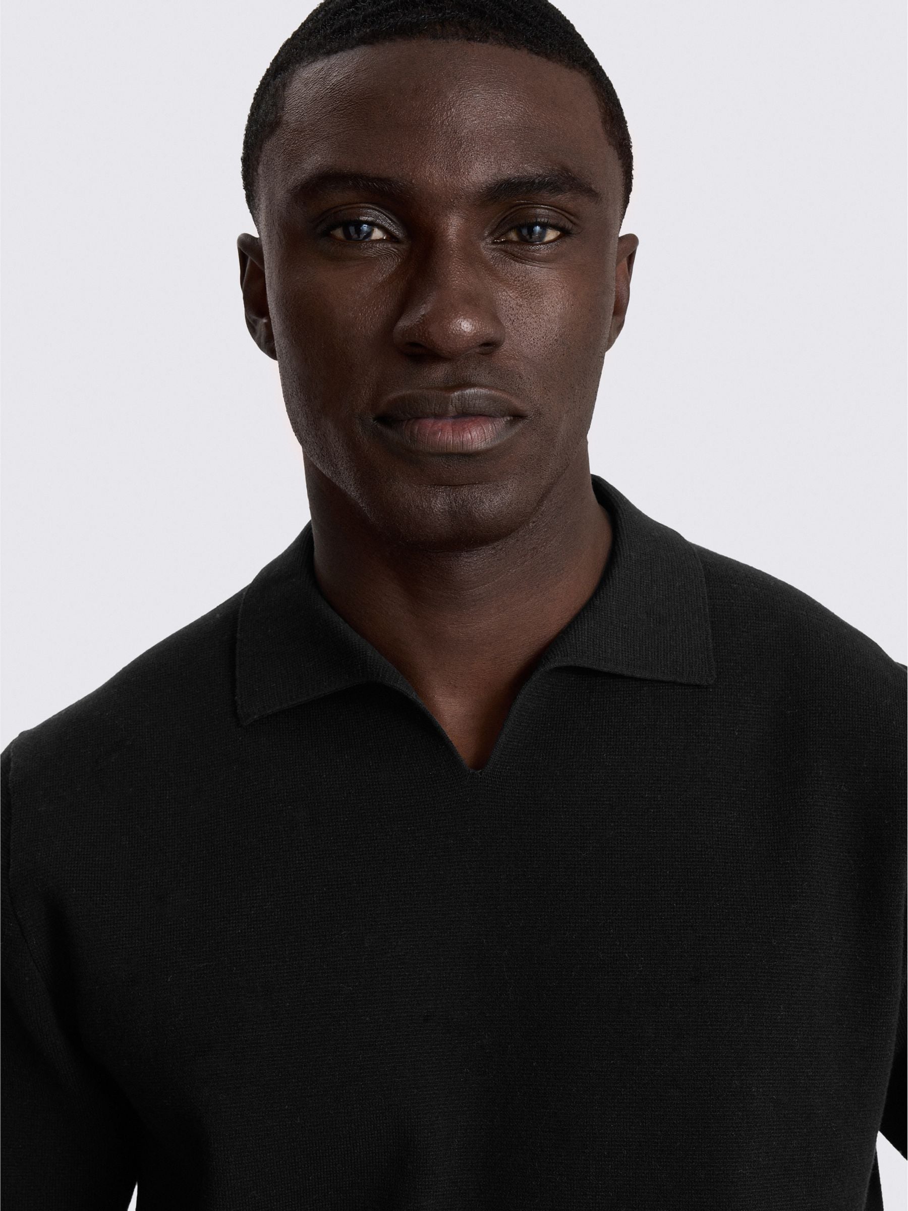 Buy MOSS Black Milano Cotton Knit Skipper Polo Shirt from Next USA