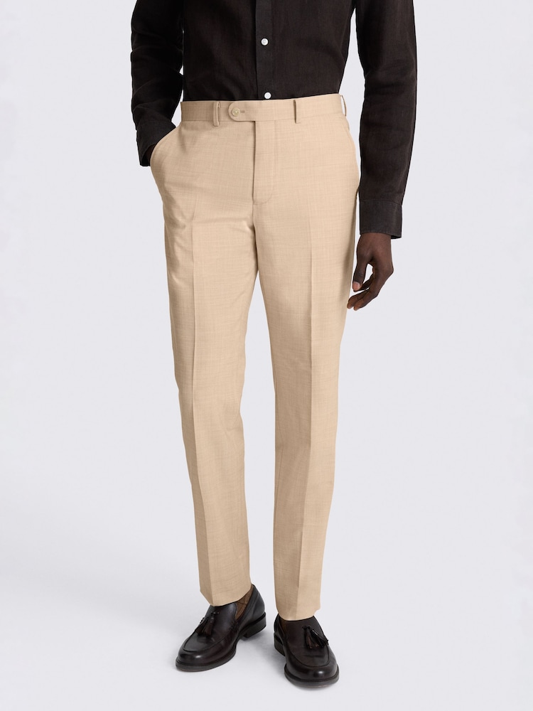 MOSS Neutral Marl Tailored Fit Performance Suit Trousers - Image 1 of 3