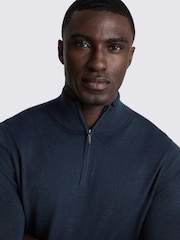 Azul - Suéter MOSS Merino com zíper no pescoço - Imagem 2 de 4