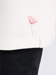 MOSS White Heavy Weight Poppy Detail T-Shirt - Image 2 of 4