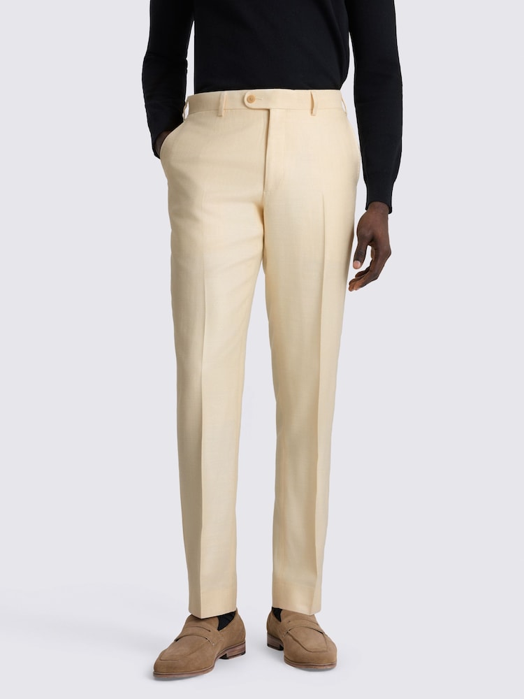 MOSS White Italian Tailored Fit Twill Suit Trousers - Image 1 of 3