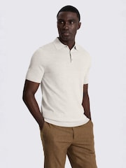 MOSS Natural Merino Knitted Polo Shirt - Image 1 of 3
