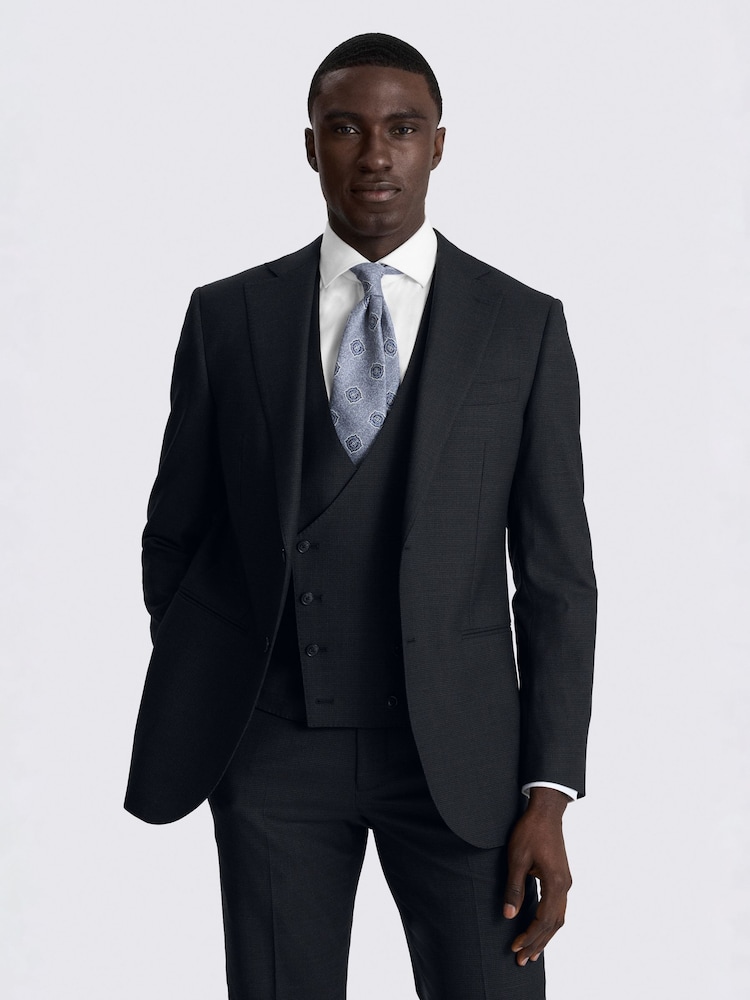MOSS Blue Tailored Performance Puppytooth Suit Jacket - Image 1 of 7