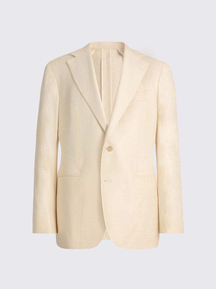 MOSS White Italian Tailored Fit Twill Suit Jacket - Image 5 of 5