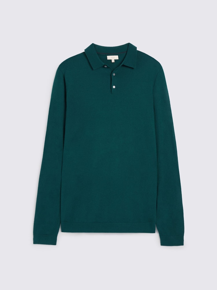 MOSS Green Merino Polo Shirt - Image 4 of 4 MOSS Green Merino Polo Shirt - Image 4 of 4