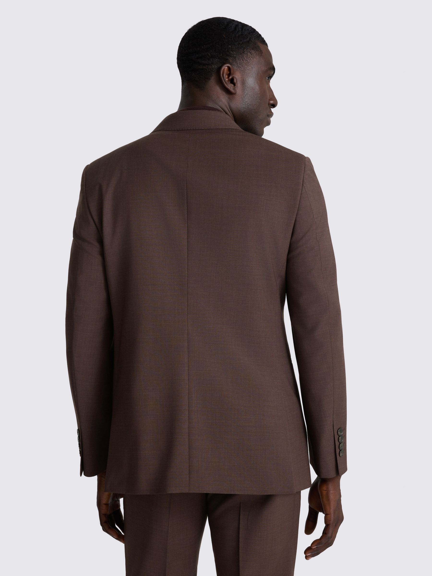 Buy MOSS Dark Plum Double Breasted Tailored Fit Performance Suit