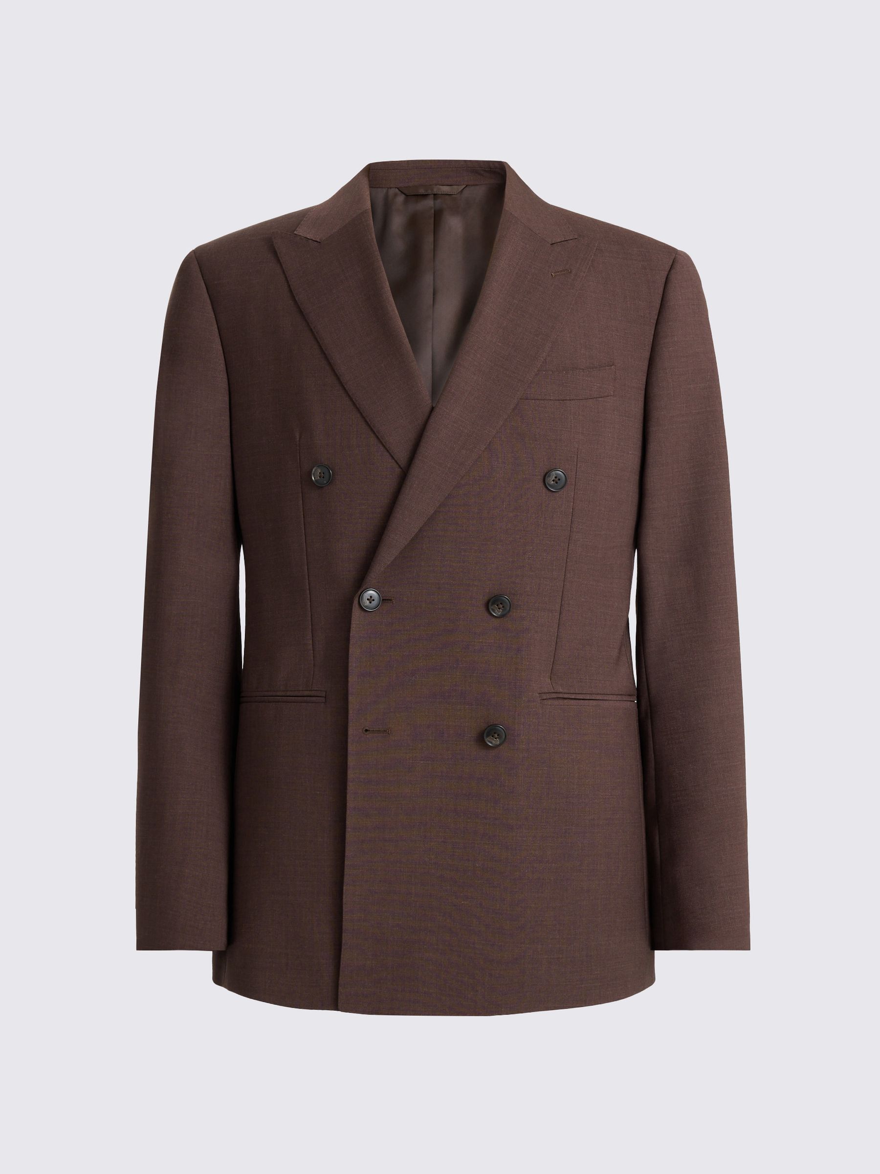 Buy MOSS Dark Plum Double Breasted Tailored Fit Performance Suit