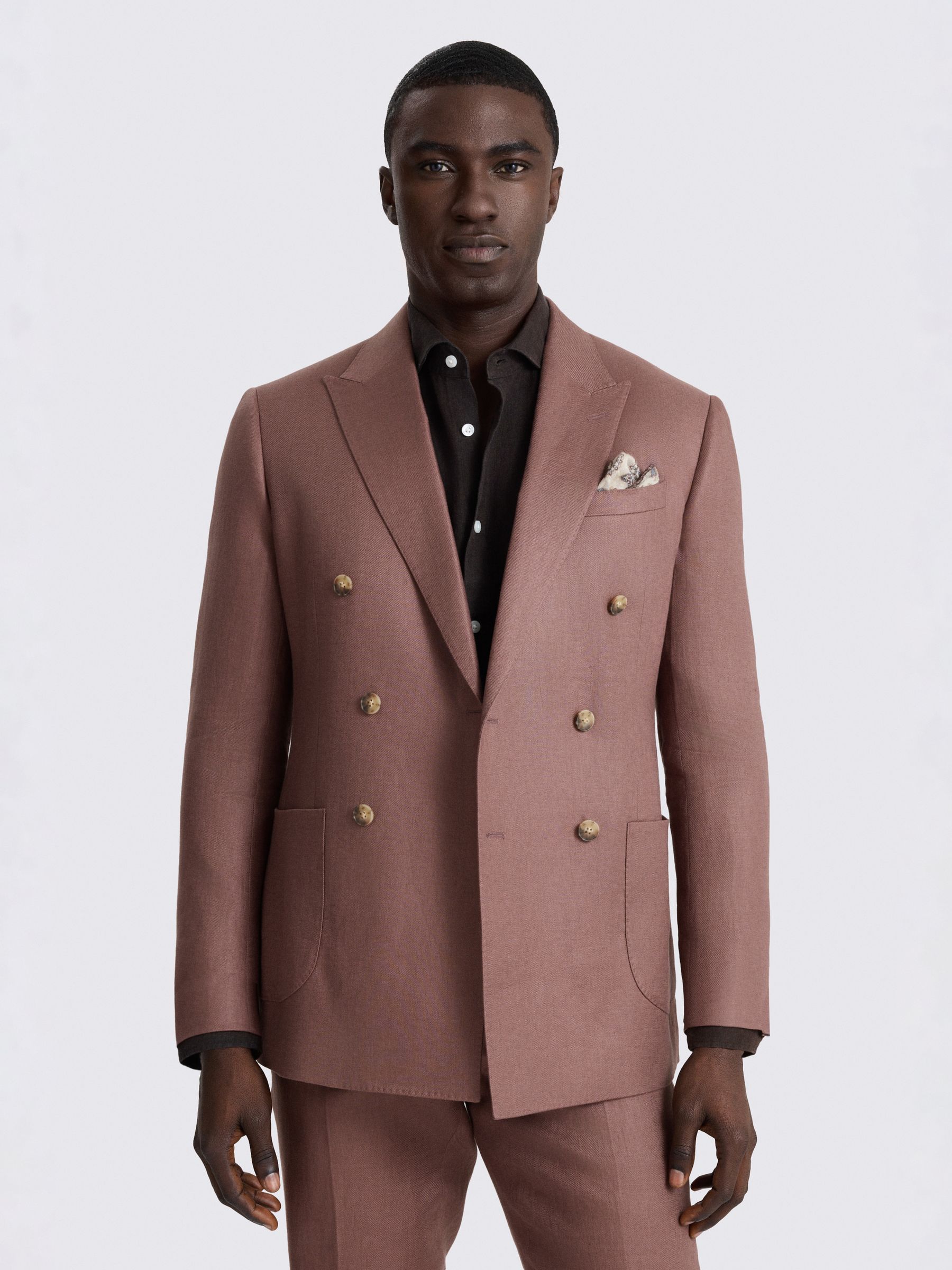 Buy MOSS Mauve Slim Fit Twill Linen Suit Jacket from the Next UK