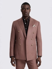 MOSS Mauve Slim Fit Twill Linen Suit Jacket - Image 1 of 5