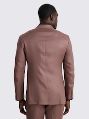 MOSS Mauve Slim Fit Twill Linen Suit Jacket - Image 3 of 5