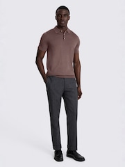 MOSS Purple Merino Knitted Polo Shirt - Image 2 of 4