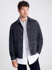 MOSS Blue Suede Shacket - Image 1 of 4