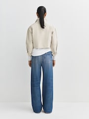 Rag & Bone Carnation Stripe Miramar Terry Wide Leg Jeans - Image 3 of 7