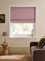 Burgundy Red Ready Made Blackout Roman Brushed Stripe Blinds - Image 1 of 7