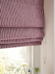 Burgundy Red Ready Made Blackout Roman Brushed Stripe Blinds - Image 3 of 7