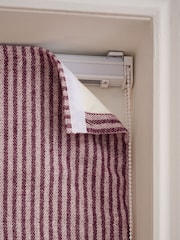 Burgundy Red Ready Made Blackout Roman Brushed Stripe Blinds - Image 6 of 7