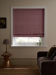 Burgundy Red Ready Made Blackout Roman Brushed Stripe Blinds - Image 7 of 7