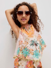 River Island Orange Del Maar Hanky Hem Top & Skirt Set - Image 1 of 6