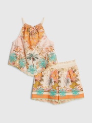 River Island Orange Del Maar Hanky Hem Top & Skirt Set - Image 3 of 6