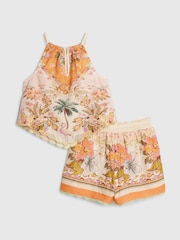 River Island Orange Del Maar Hanky Hem Top & Skirt Set - Image 4 of 6