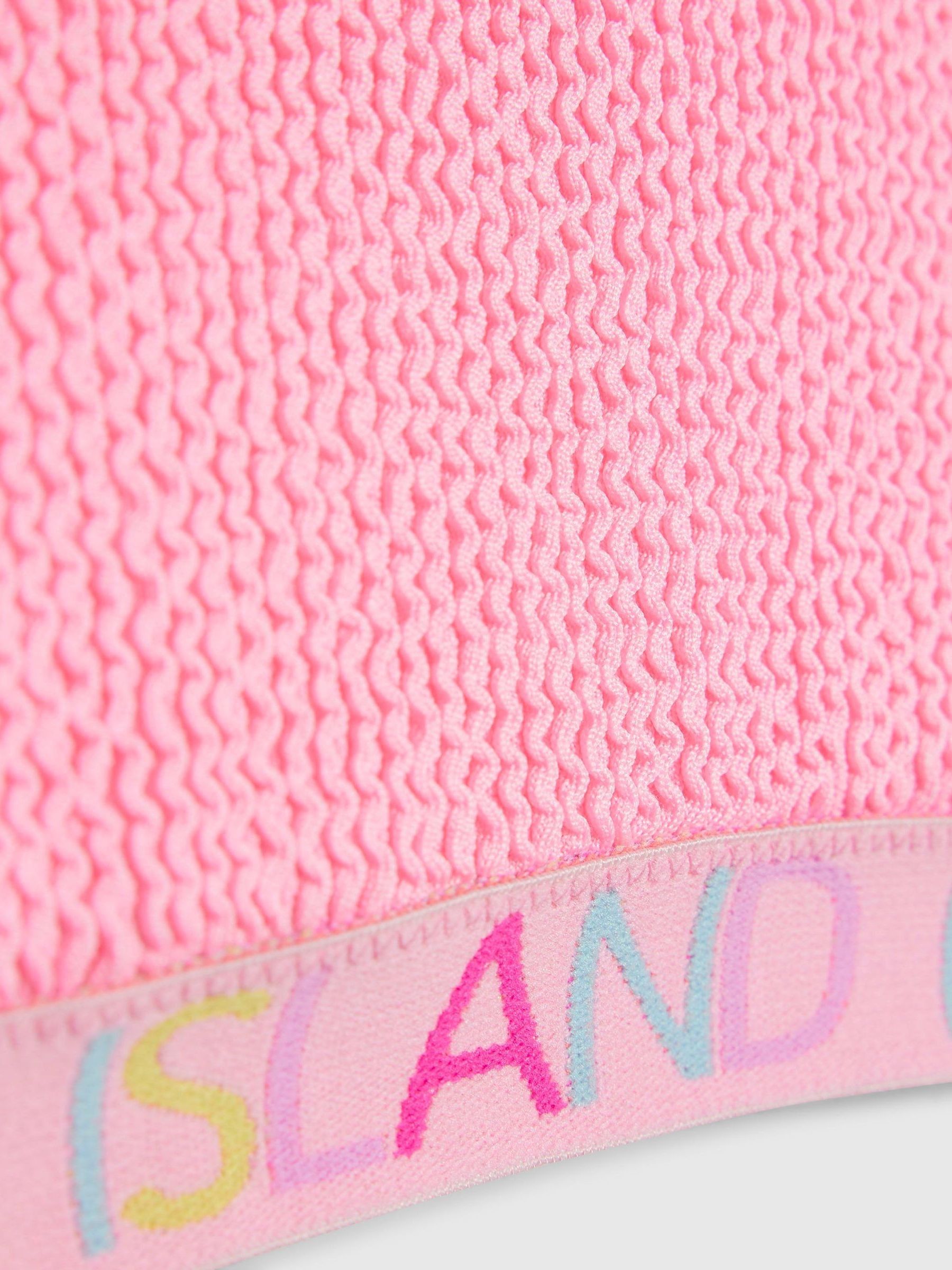 Buy River Island Pink Logo Textured Whipstitch Bikini from the Next UK ...