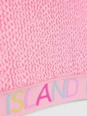 River Island Pink Logo Textured Whipstitch Bikini - Image 3 of 4