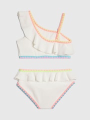River Island White Asymmetric Neon Whipstitch Bikini - Image 2 of 4