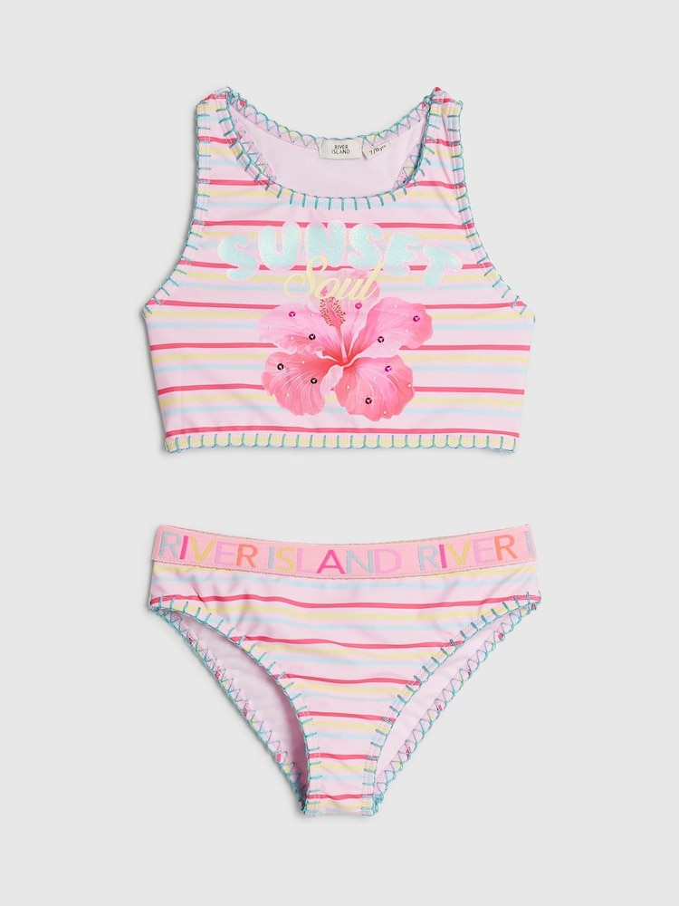 River Island Orchid Logo Stripe Bikini - תמונה 1 מתוך 3 River Island Orchid Logo Stripe Bikini - תמונה 1 מתוך 3
