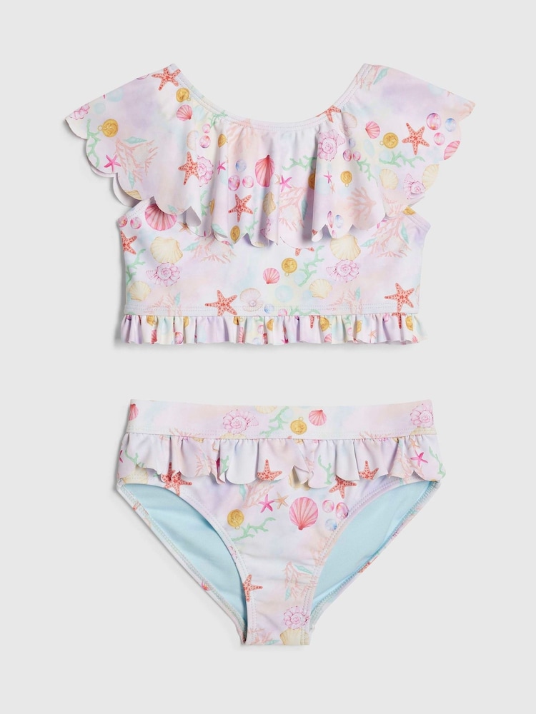 River Island Cream Under The Sea Frill Bikini - Image 1 of 4 River Island Cream Under The Sea Frill Bikini - Image 1 of 4