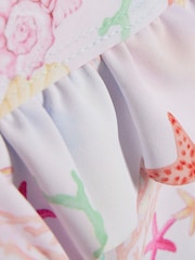 River Island Cream Under The Sea Frill Bikini - Image 4 of 4