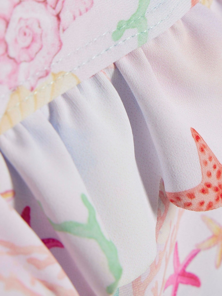 River Island Cream Under The Sea Frill Bikini - Image 4 of 4 River Island Cream Under The Sea Frill Bikini - Image 4 of 4