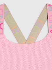 River Island Pink Logo Colourblocked Cut Out Swimsuit - Image 3 of 4