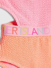 River Island Pink Logo Colourblocked Cut Out Swimsuit - Image 4 of 4