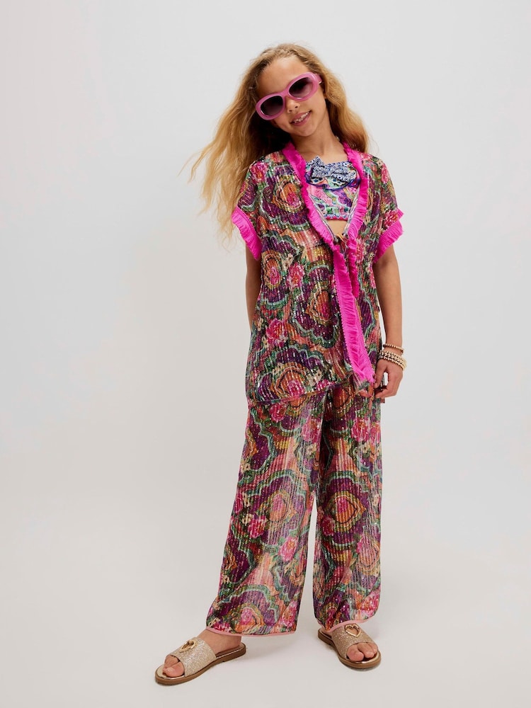 River Island Purple Del Maar Sequin Kaftan - Image 1 of 6