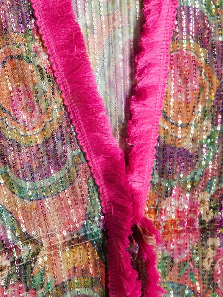 River Island Purple Del Maar Sequin Kaftan - Image 6 of 6